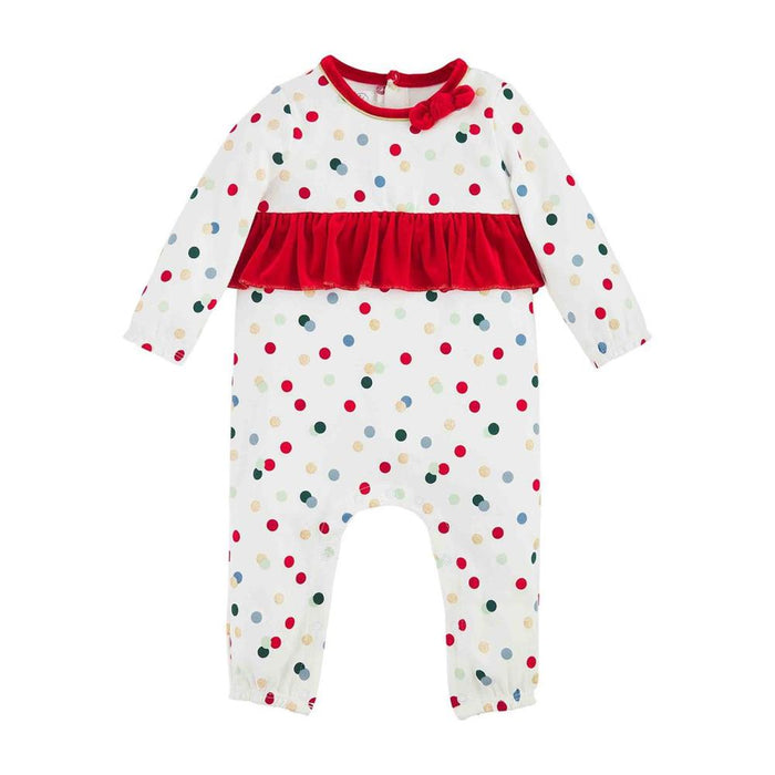 Baby Girl Christmas Polka Dot Bodysuit
