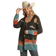 Rock & Roll Denim Women's Scenery Print Knit Cardigan