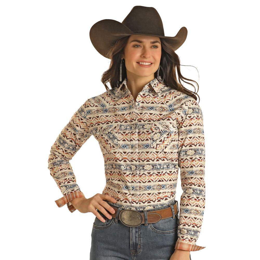 Panhandle Women's Southwestern Print Snap Shirt