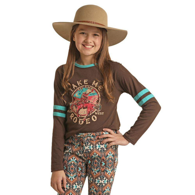 Rock & Roll Denim Girl's Take Me To The Rodeo Graphic Tee
