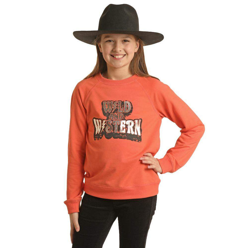 Rock & Roll Denim Girl's Wild and Western Graphic Pullover