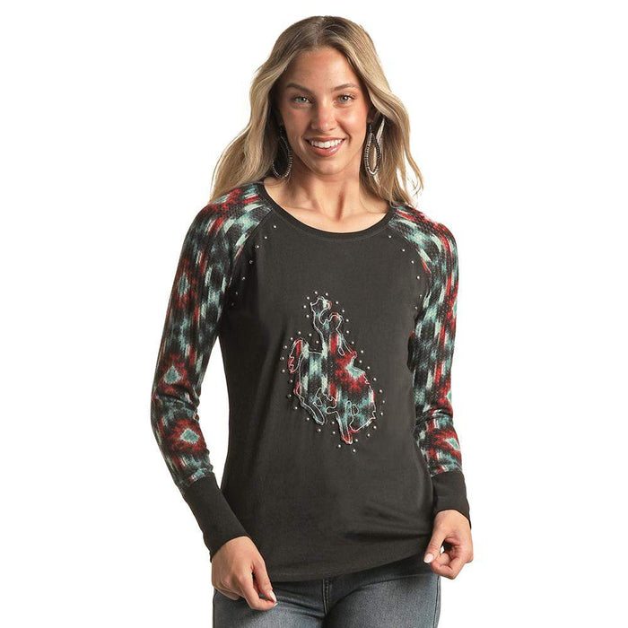 Panhandle Women's Bronc Applique Top