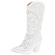 Corky Women`s Boot Scootin White Sparkles Cowgirl Boots
