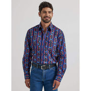 Wrangler Men's Checotah Blue Western Snap Shirt