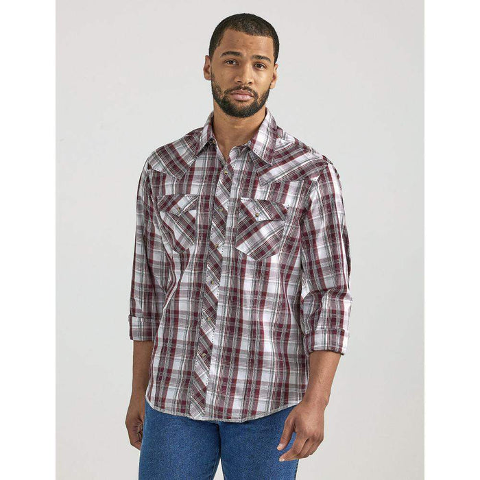 Wrangler Men's Fashion Plaid Western Snap Shirt