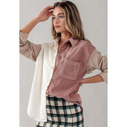 Trend:Notes Women's Colorblock Corduroy Shacket