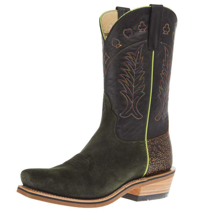 Top Hand Men's Military Green Suede 13in Black Flynn Top