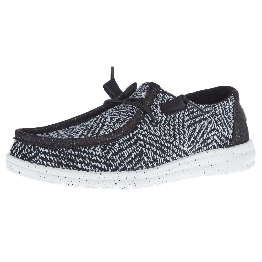 Hey Dude Women`s Wendy Woven Zig Zag Black Shoes — NRS