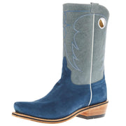 Men's Blue Suede Vamp 11in Grey Sinsation Top TK Toe Cowboy Boot