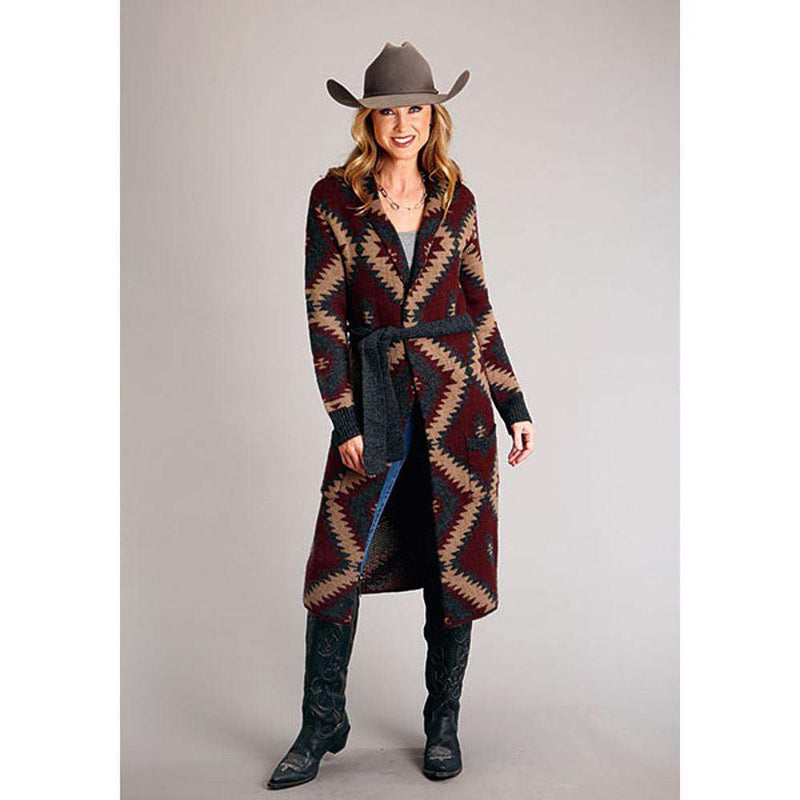 Womens Aztec Sweater Duster