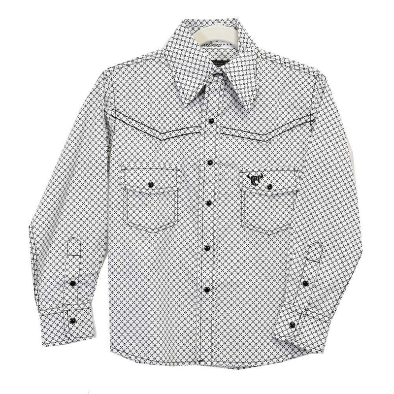 Cowboy Hardware Boys Diamonds Long Sleeve Print White