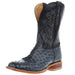 Tony Lama Men's Grey Full Quill Ostrich 11' Black Top Boot