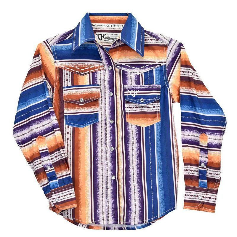 Cowboy Hardware Chevron Serape L/S Print Sunset