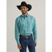 Men George Strait Teal Paisley Shirt