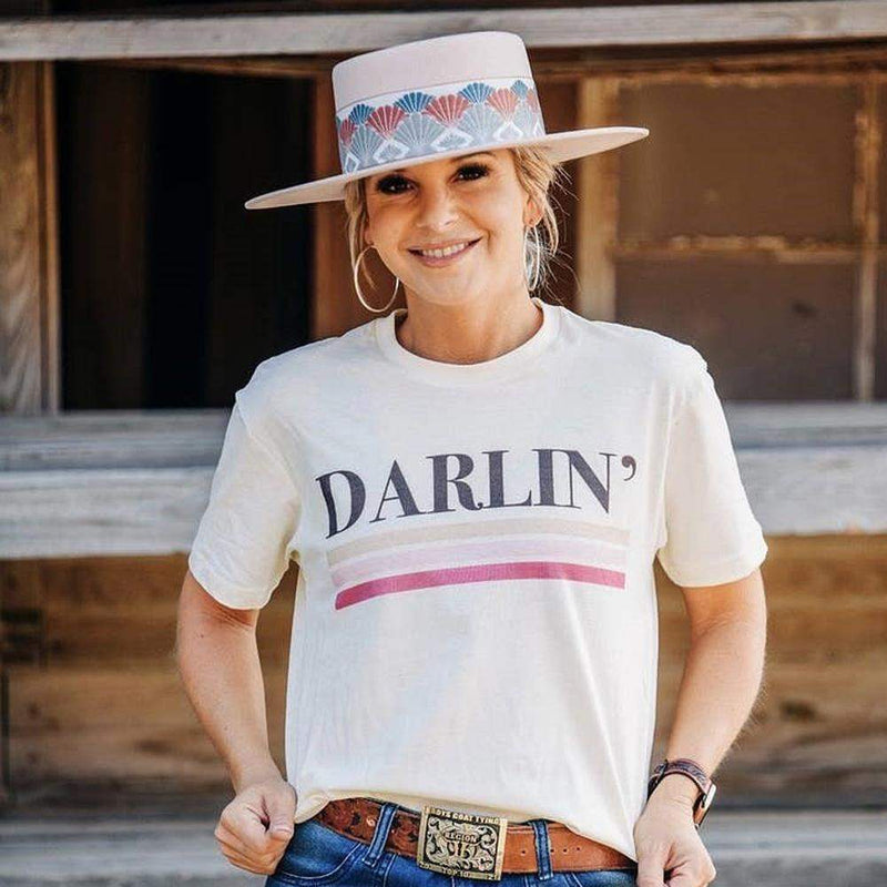 Crazy Consuela Womens Darlin Pink Stripe Tee