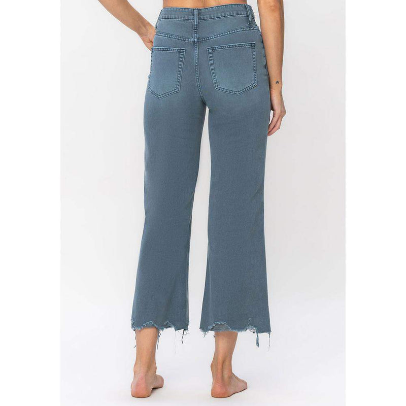 Flying Monkey Womens 90`s Crop Flare Balsam Jean