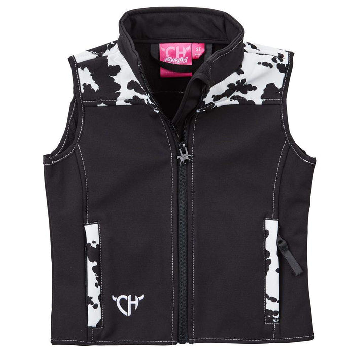 Cowboy Hardware Girl's Cowpritn Yoke Poly Shell Vest