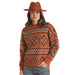 Women's Rust Aztec Sweater