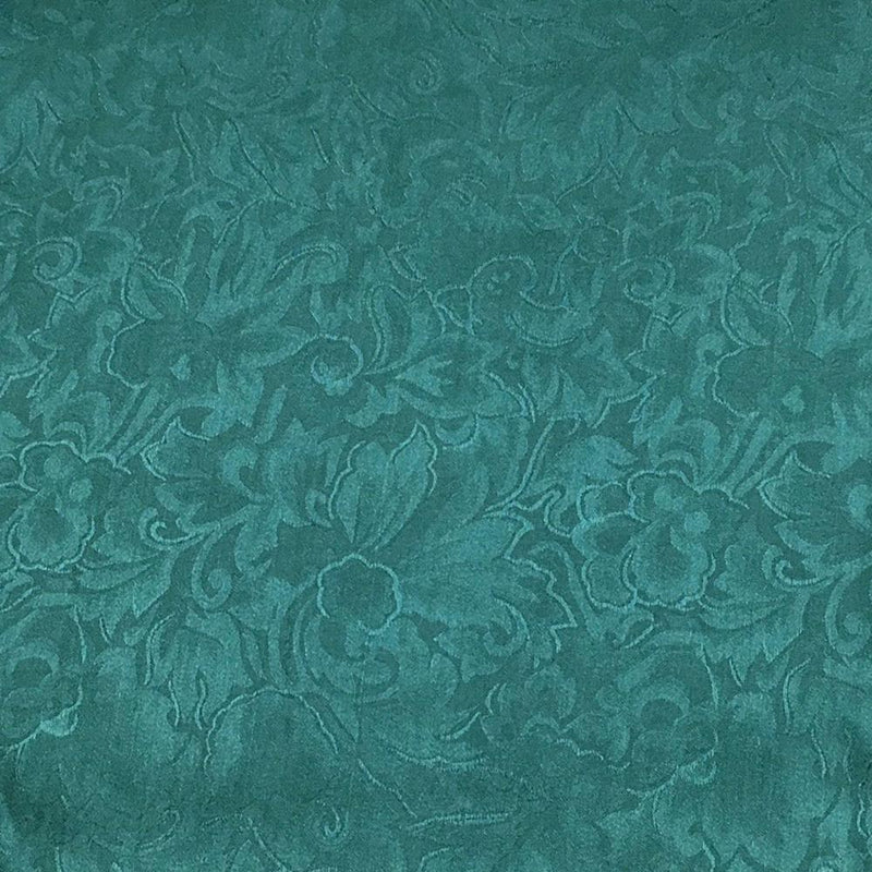 Teal Jacquard Silk Scarf