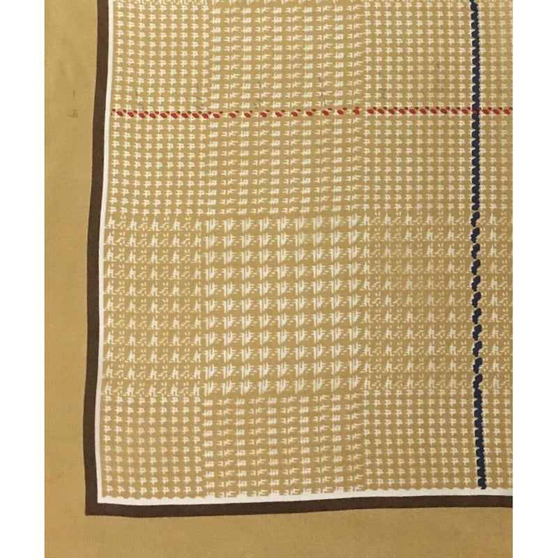 Tan Plaid Silk Scarf