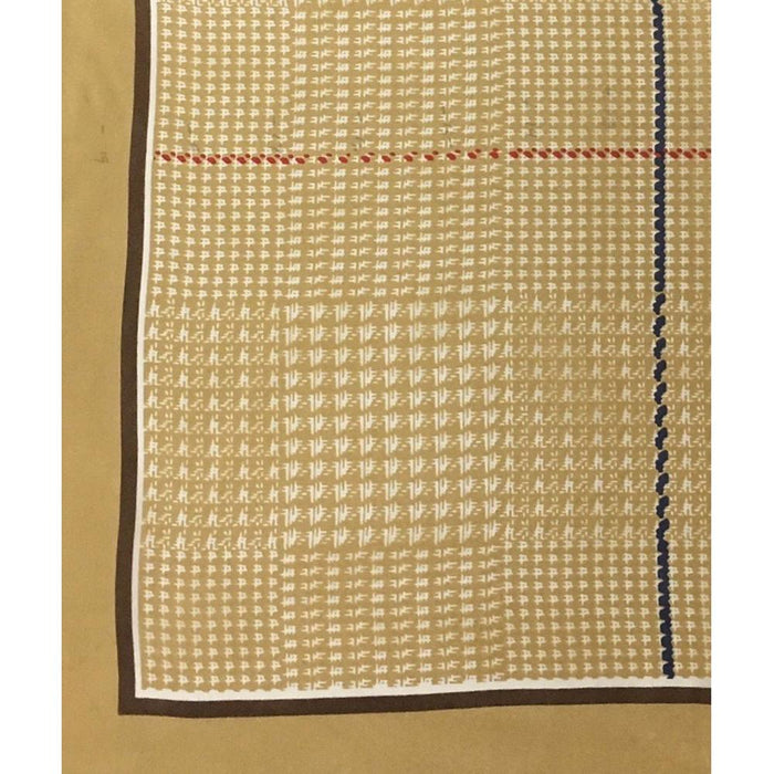 Tan Plaid Silk Scarf