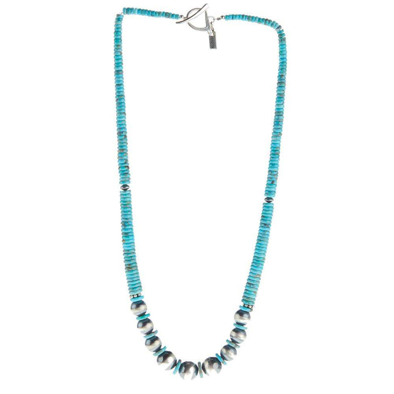 Turquoise Graduated Navajo Pearl Necklace