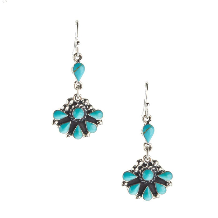 Turquoise Fan Earrings