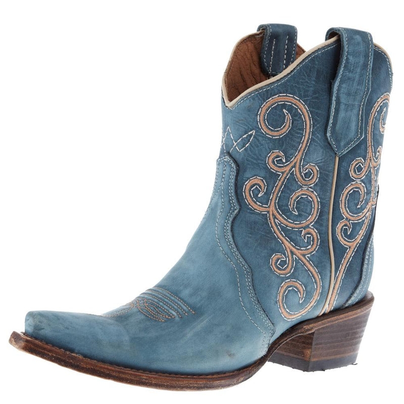 Women's Distressed Blue Bootie