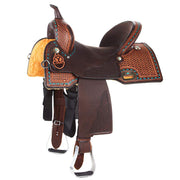 Circle Y Saddlery Montana 15 Inch Vintage Chocolate Arrow Basket Barrel Saddle
