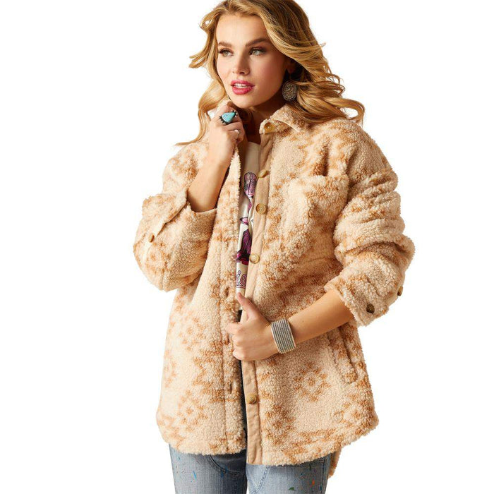 Ariat Women's Neutral Southwest Print Sherpa Shacket