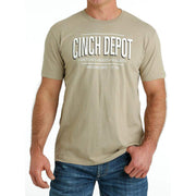 Cinch Mens Short Sleeve Khaki Tee