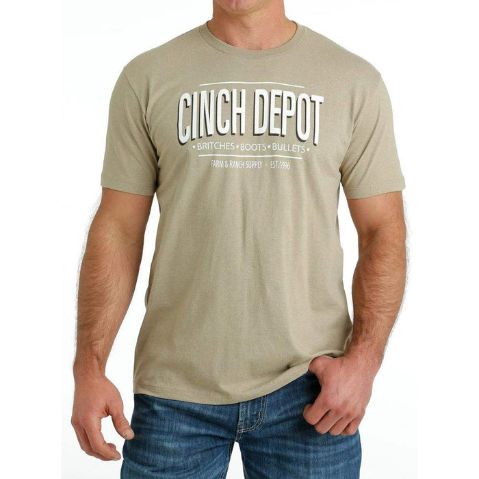 Cinch Mens Short Sleeve Khaki Tee