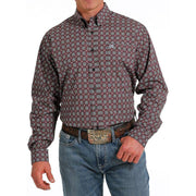 Cinch Mens Navy Pink Shirt