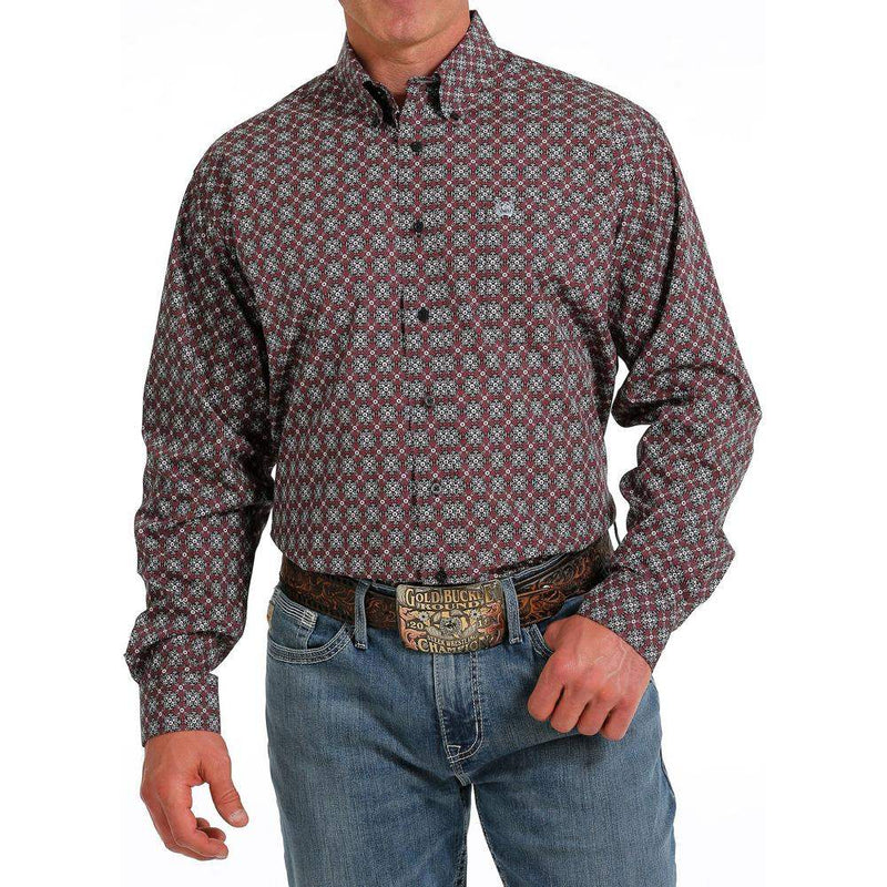 Cinch Mens Navy Pink Shirt