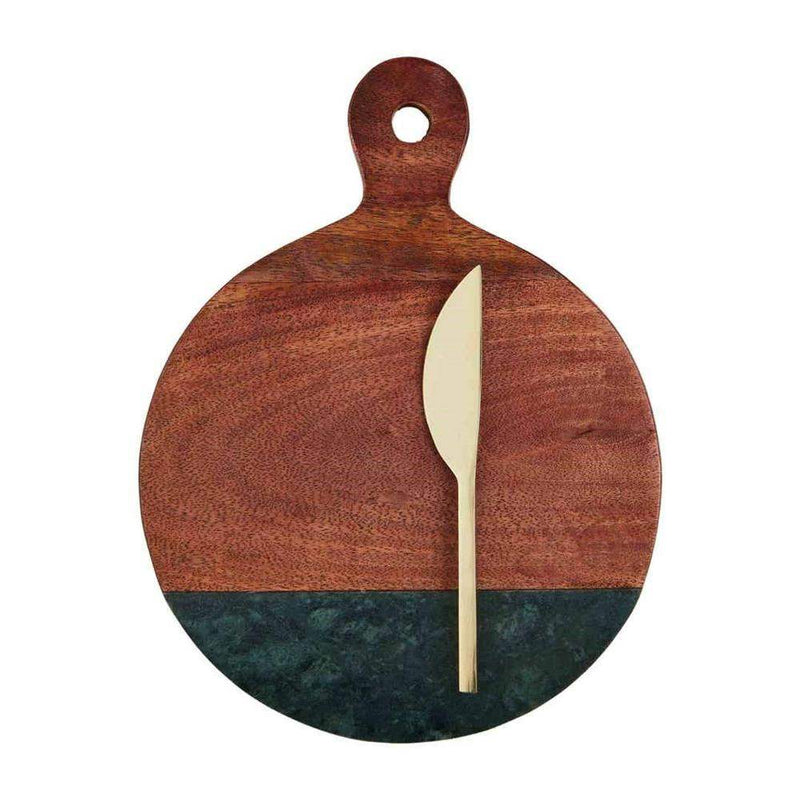 Mud Pie Wood and Marble Board Set