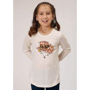 Roper Apparel Girls Cream Scoop Neck Tee