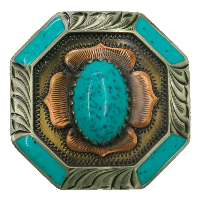 Oval Turquoise Stone 1.5in Screwback Concho