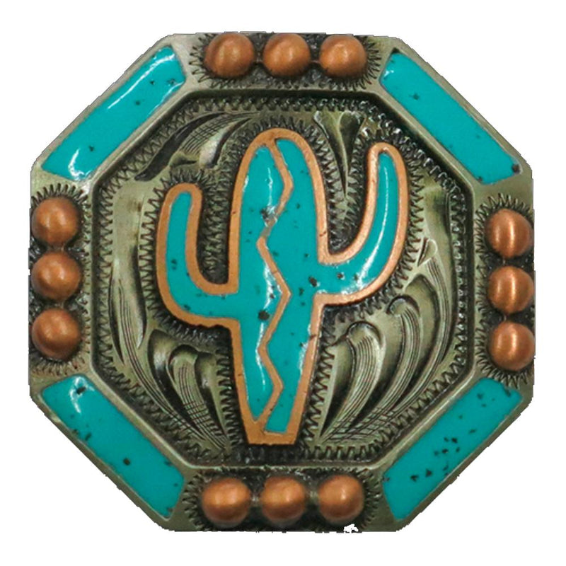 Turquoise Resin Cactus 1.5in Screwback Concho