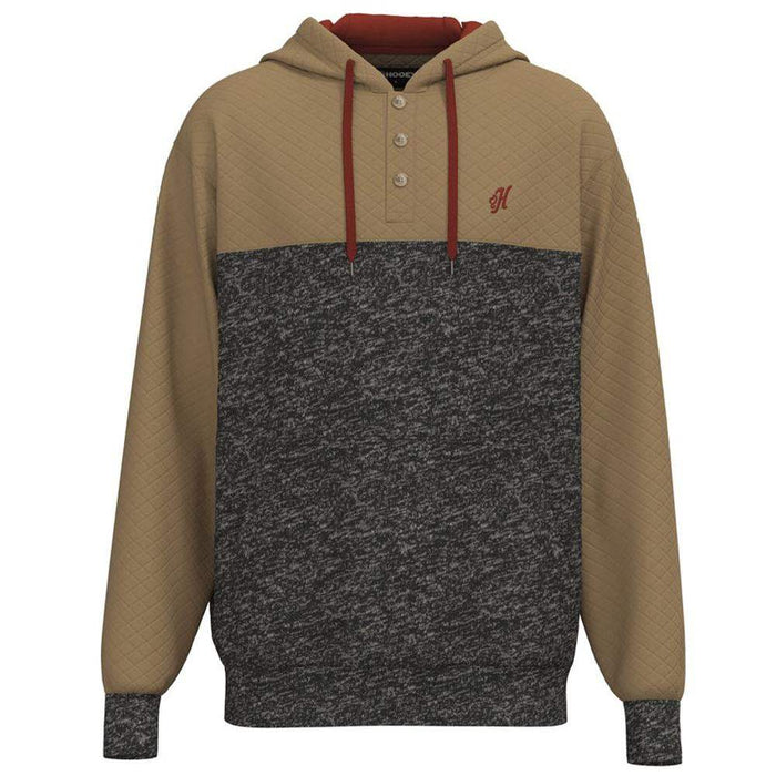 Mens Jimmy Asphalt Hoody with Tan Quilt