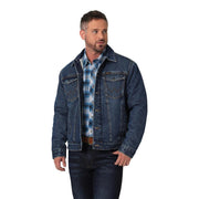 Men's Retro Sherpa Lined Western Denim Jacket