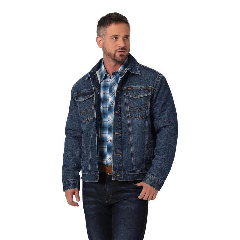Men's Retro Sherpa Lined Western Denim Jacket