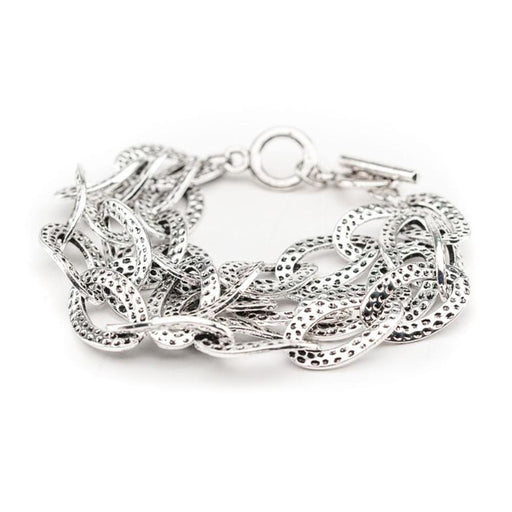 Hammered Silver 3 Strand Bracelet