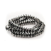 3 Str Silver Disc Stretch Bracelet