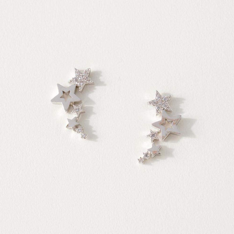 La Joul Wyatt Silver Star Cluster Stud Earring