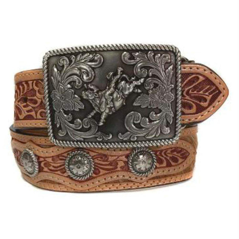 Boys 3D Tooled Calf Hair Belt