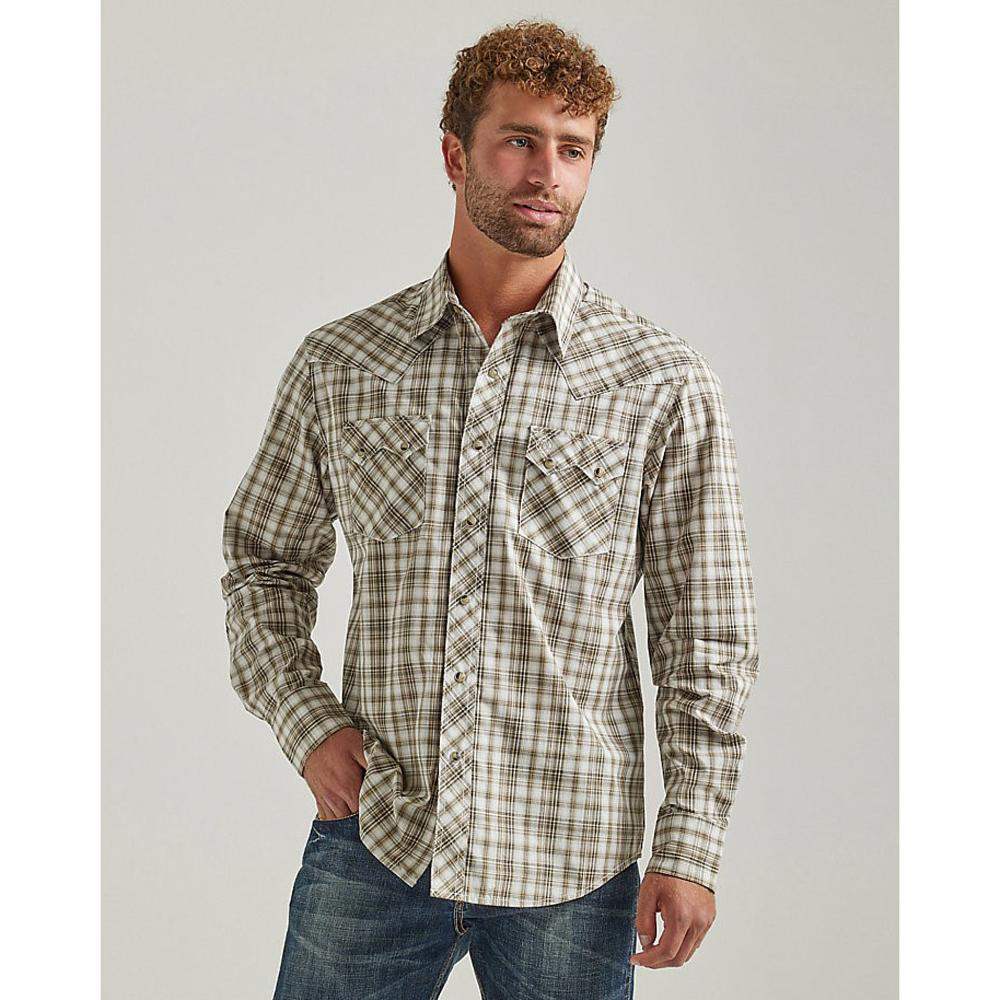 Wrangler Men's Retro Sawtooth Snap Pocket Western Shirt