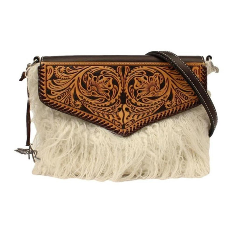 Angora With Tooled Flap Crossbody