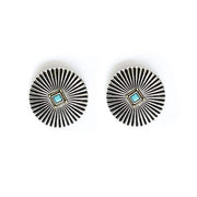 West And Company Silver Burst Burst with Turq Accent Earring
