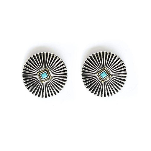 West And Company Silver Burst Burst with Turq Accent Earring