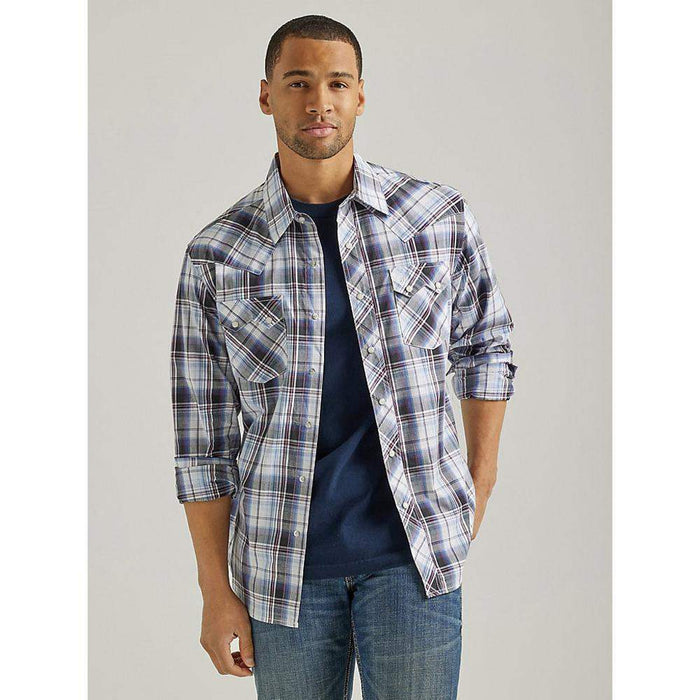 Wrangler Men's Retro Sawtooth Snap Pocket Western Shirt